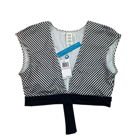 Bleu Rod Beattie Womens Striped Swim Top Size 6 Black & White - Picture 3 of 6